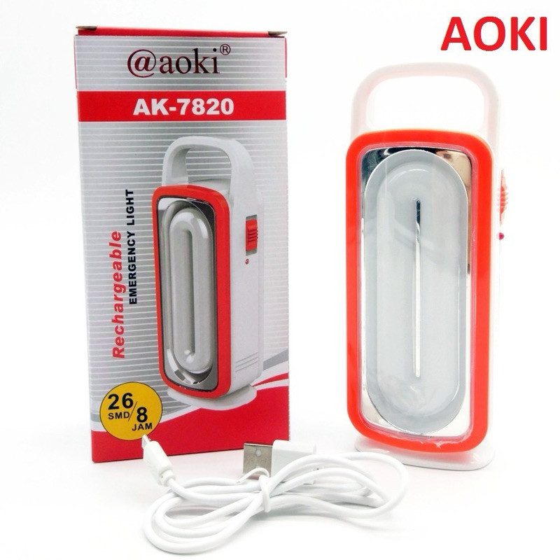 LAMPU CAS EMERGENCY AOKI AK-7820 LAMPU 26 SMD USB DARURAT