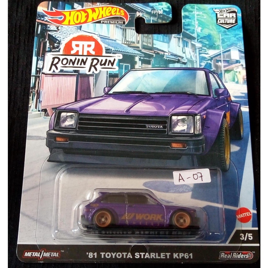 Hot Wheels Premium - 81 Toyota Starlet KP61 Ronin Run Purple Car Culture