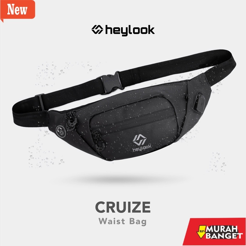 Tas selempang pria viral- HEYLOOK Tas Selempang Pria Waterproof Waist Bag CRUIZE Heylook Anti Air An