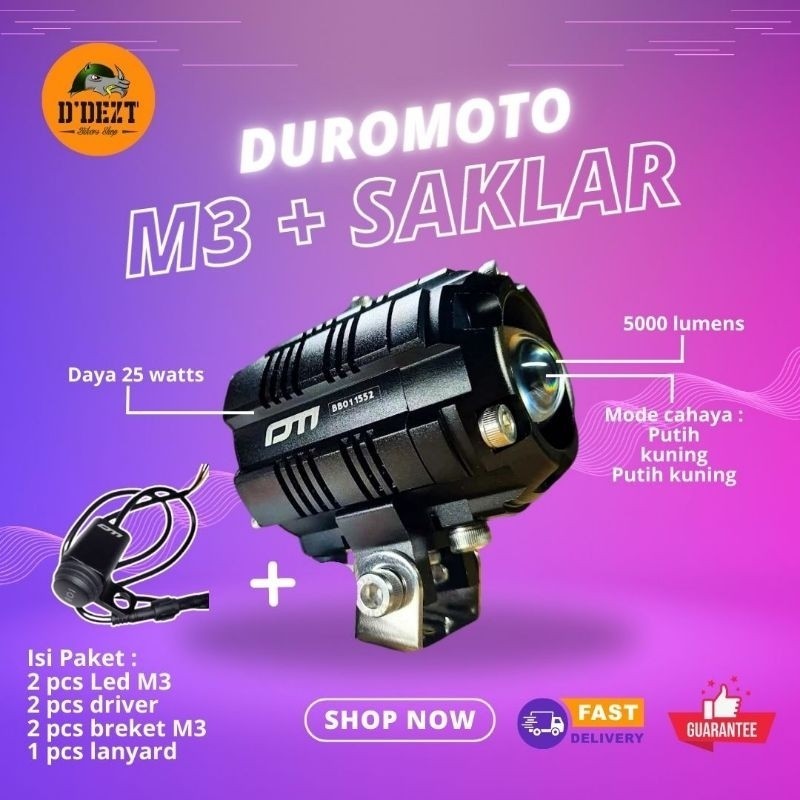 PROMO BULAN MEI DUROMOTO M3 PRO NEW VERSION DUROMOTO SENLO M3 PRO 50 WATT LAMPU TEMBAK LED FOGLAMP M