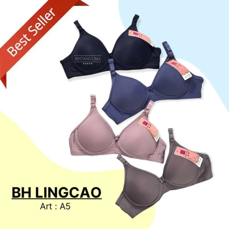 PROMO 3 PCS Termurah BRA BH Lingcao A5 Import Tanpa Kawat Cup A Kait 2 BH Wanita BH Xiangcao A5 BRA 