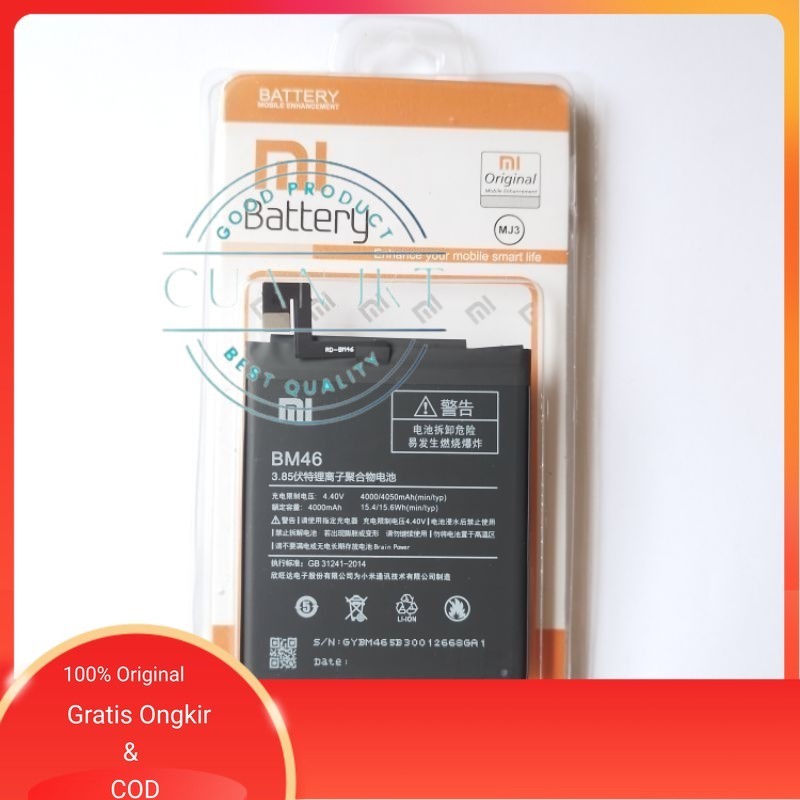Original Baterai Batre Xiaomi Redmi Note 3 | Redmi note 3 Pro Bm46 Original