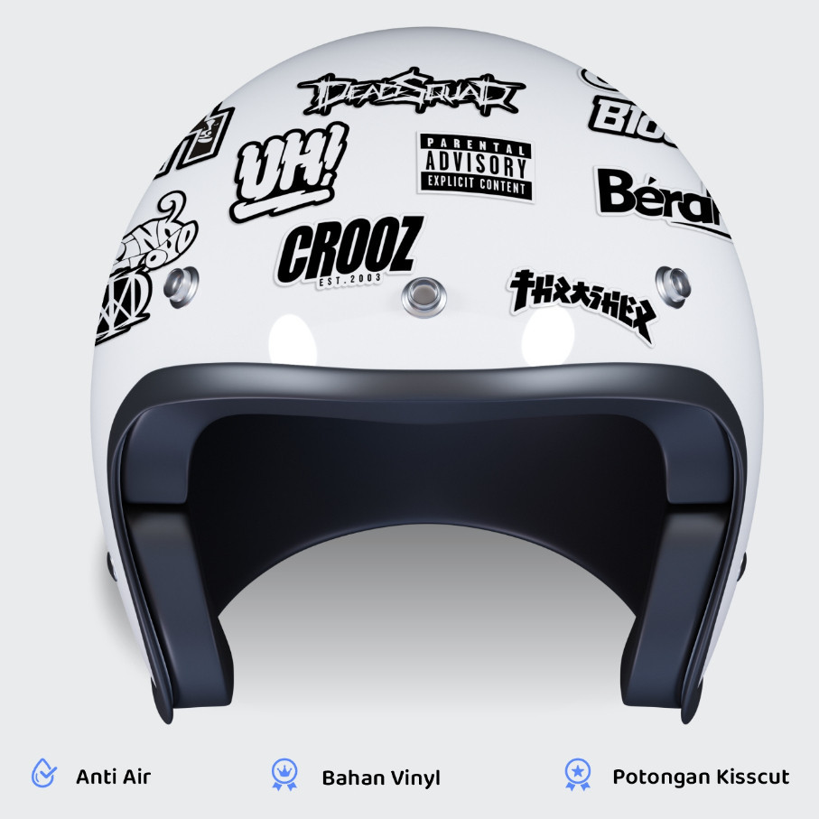

50 Pcs Stiker Pack Brand Hypebeast Series Black and White BNW Aesthetic Untuk Case HP Anti Air