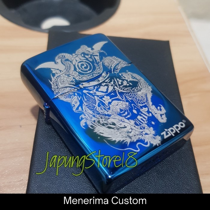 Korek Api zippo Samurai Yakuza Grafir Laser Korek Api unik Zippo Custom Foto logo bebas