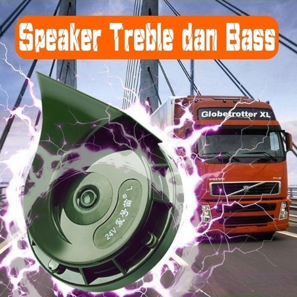 Klakson Keong Waterproof Anti Air Double/72W 24V Paket Klakson Denso Waterproof Electric Horn Keong