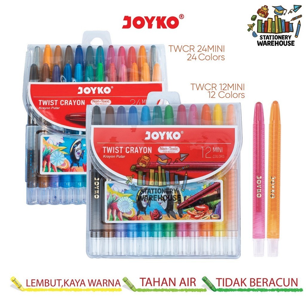 

Krayon Putar Mini Twist Crayon Joyko TWCR 12 dan 24 Warna