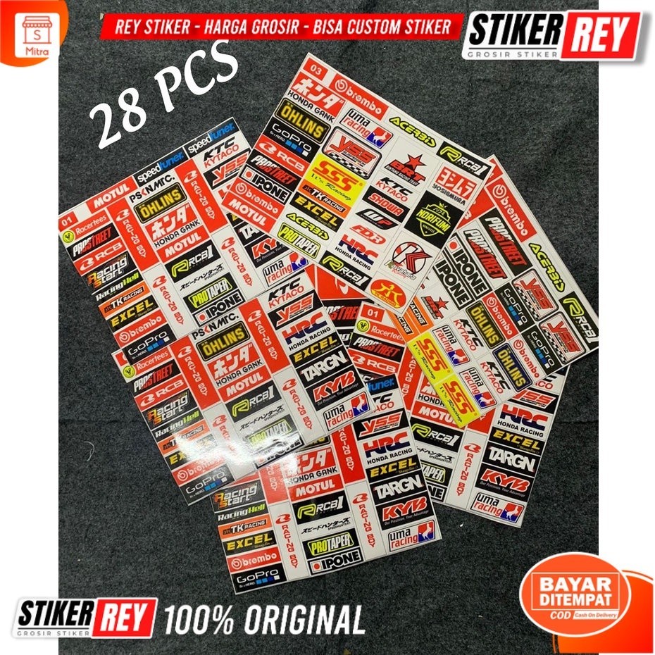 25 PCS STIKER SPONSOR PACK RACING MURAH ISI 25pcs/27pcs Stiker Racing Stiker Motor Sticker Motor bal