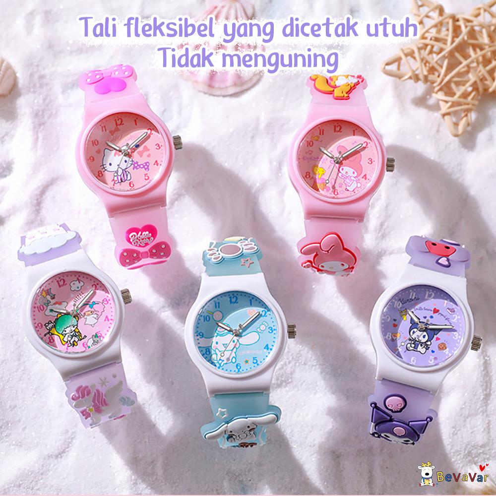 CUCI GUDANG BEVAVAR Jam Tangan Anak Perempuan Jam Tangan Analog Anak Karakter Silicon