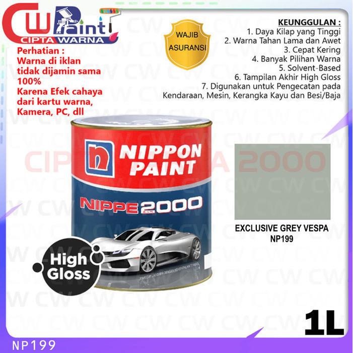 Cat Kendaraan Nippe 2000 NC Duco Besi Kayu Exclusive Abu Grey Vespa NP 199 - NIPSEA CWK