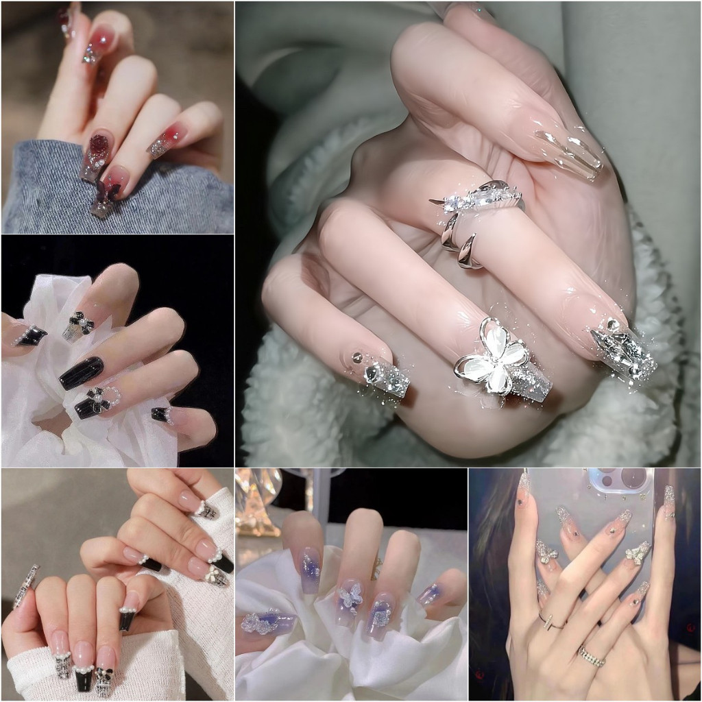 24Pcs/BOX 3D Kuku Palsu grosir kuku nail alat perawatan kuku perawatan kecantikan kuku kaki palsu