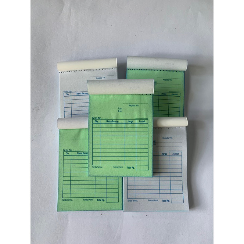 

[Ready] Nota Mini 2 Ply, Nota NCR Langsung Tembus, Ukuran 1/8 Folio Rangkap 2