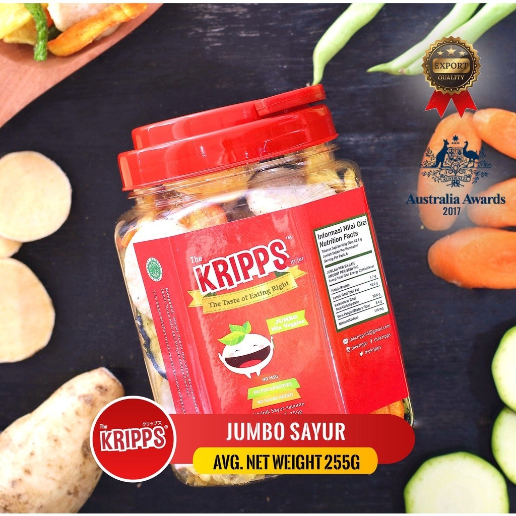 

THE KRIPPS (JUMBO SAYUR)/ VEGAN SNACK (255g)