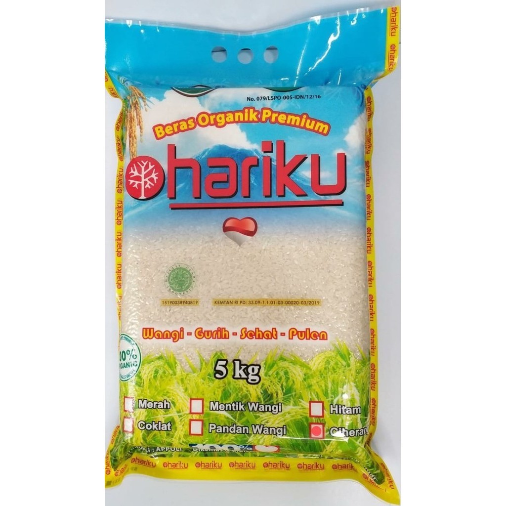 

Beras Ciherang Organik Hariku 5 kg