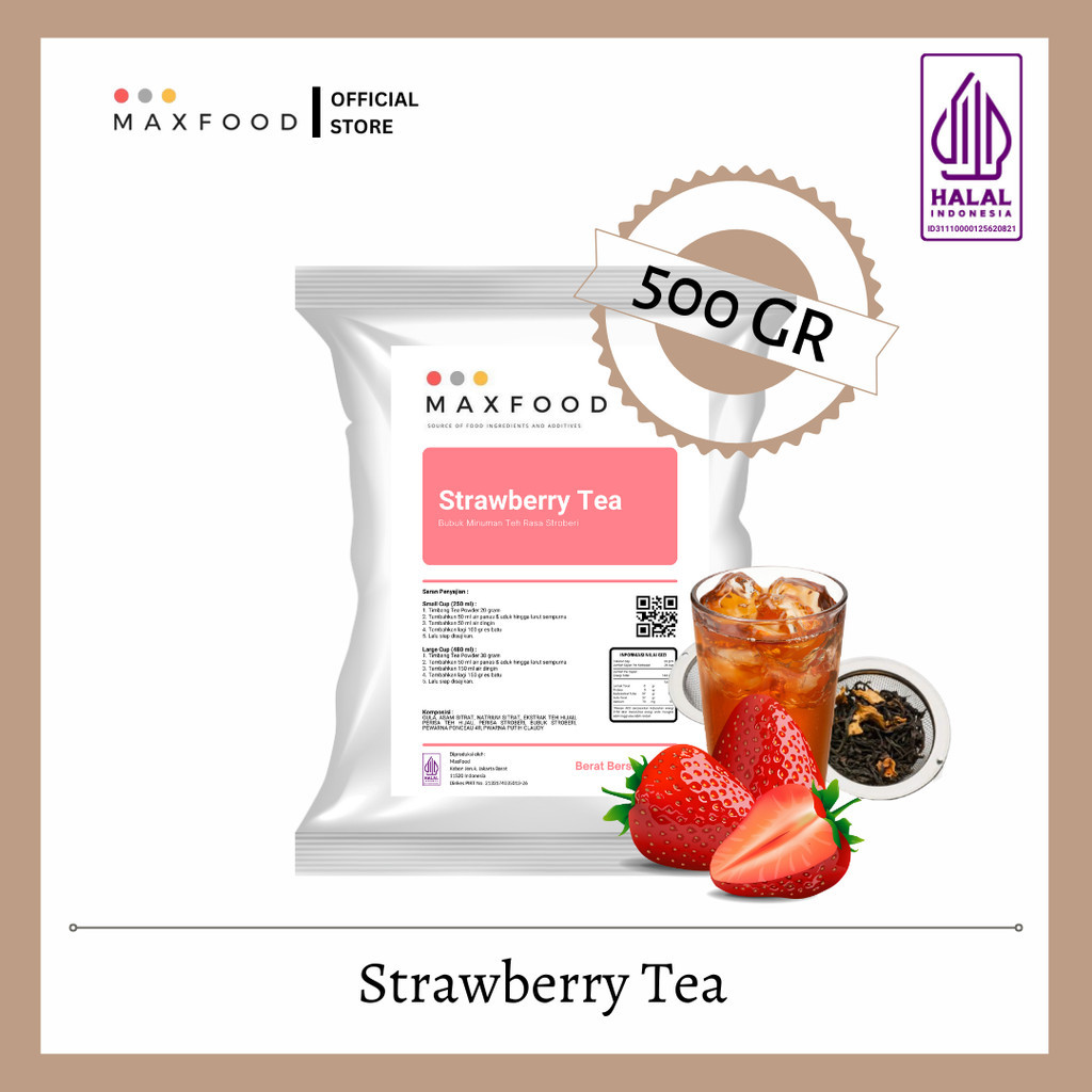 

Strawberry Tea / Bubuk Minuman Rasa Teh Strawberry 500 GR