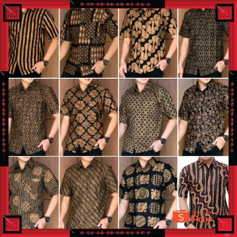 [PREMIUM ORIGINAL] Risna Batik HRB026 Kenongo Hem Kemeja Batik Pria Lengan Pendek Katun Primis Premi