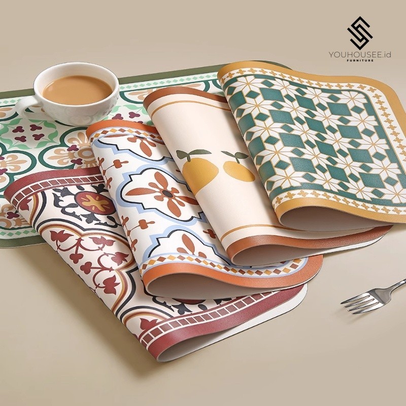 Alas Tatakan Piring Gelas Panci Alat Makan/Alas Tatakan Piring Meja Makan Table Material Tahan Panas