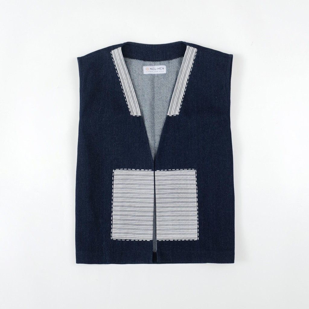 NEU MEN  Vest Pria Situ Vest Pria Bahan Soft Denim