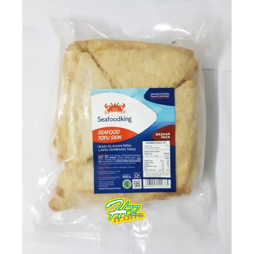 

Seafoodking Seafood Tofu Skin | Ikan Olahan Pipih Lapis Kembang Tahu 1 Kg