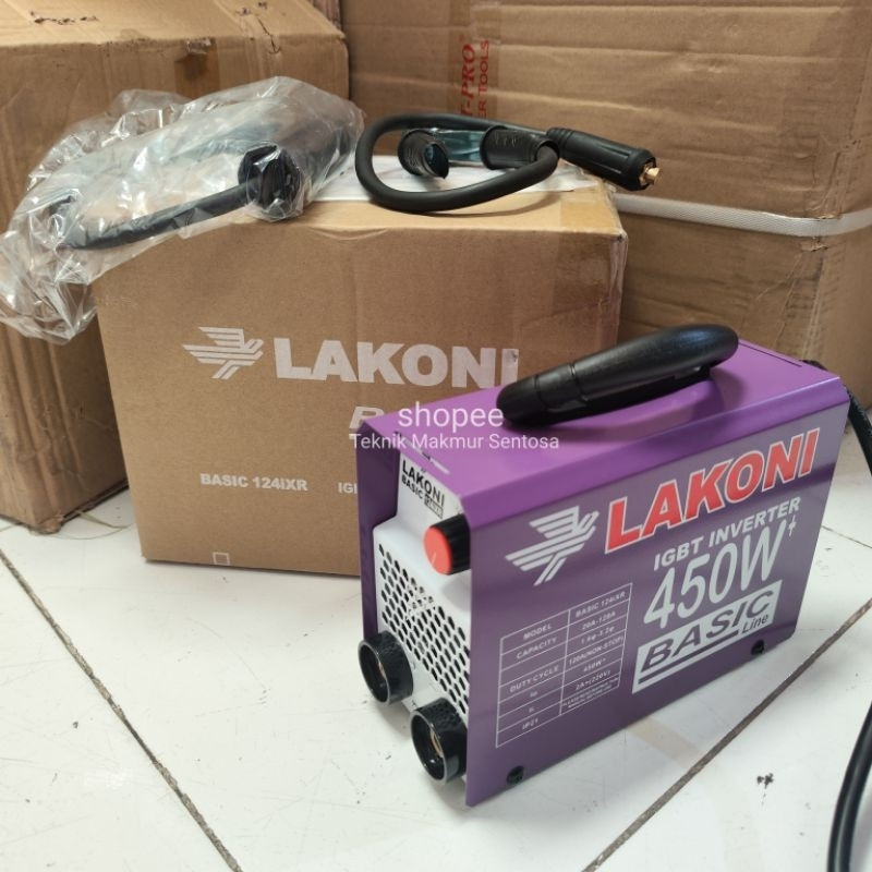 COD NEW Lakoni Mesin Las Listrik 450 Watt Trafo Las Inverter Lakoni Basic 124IXR 450 Watt FULL SET D