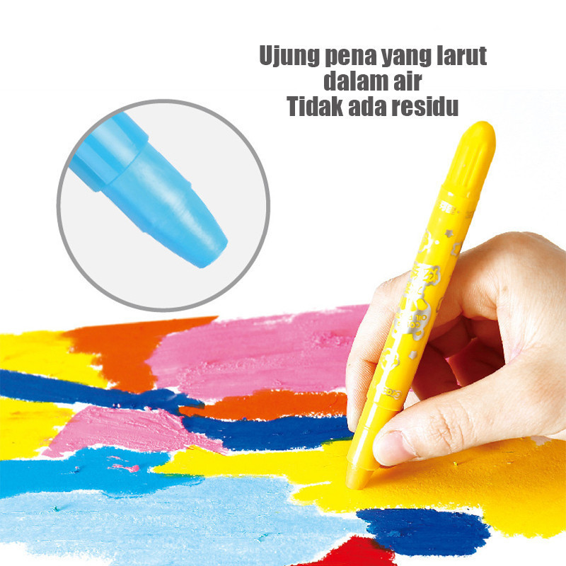 

tyvf Grasp Orinal 12/24/36/48 Warna Water Soluable Crayon Krayon Mewarnai Tidak Kotor Ditangan