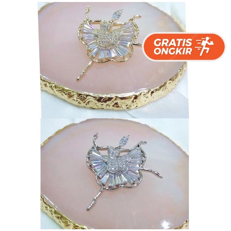 Terlaris ~BROS FASHION BALERINA DIAMOND PUTIH TITANIUM IMPORT / BROS HIJAB BALERINA PREMIUM / BROS F