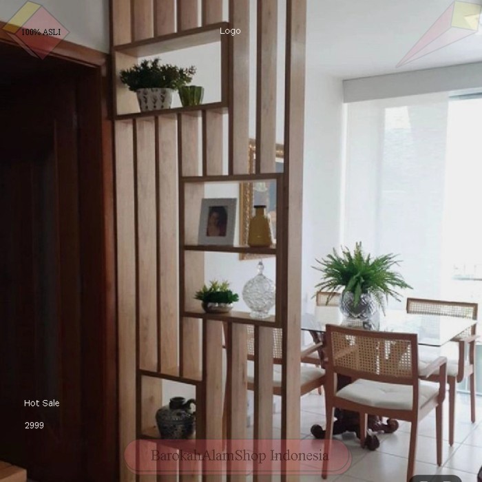 partisi ruangan sekat ruangan minimalis kayu solid 100x200 mewah