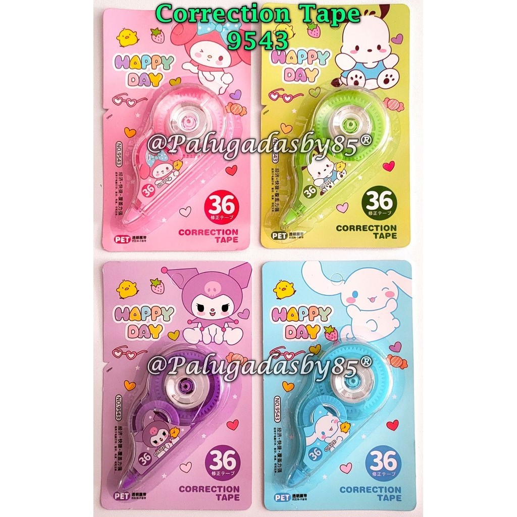 

(1 Biji) Correction Tape 9543 Happy Day Sanrio (36) / Pita Koreksi PET 9543 / Cor Tape GXIMP 9543 36