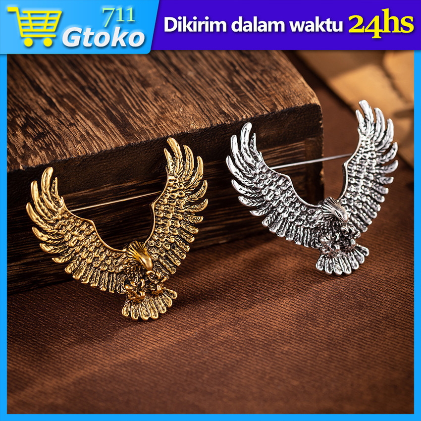 Pin Bros Burung Garuda Elang Eagle Vintage Brooch Pin Jas Aksesoris Pria Wanita