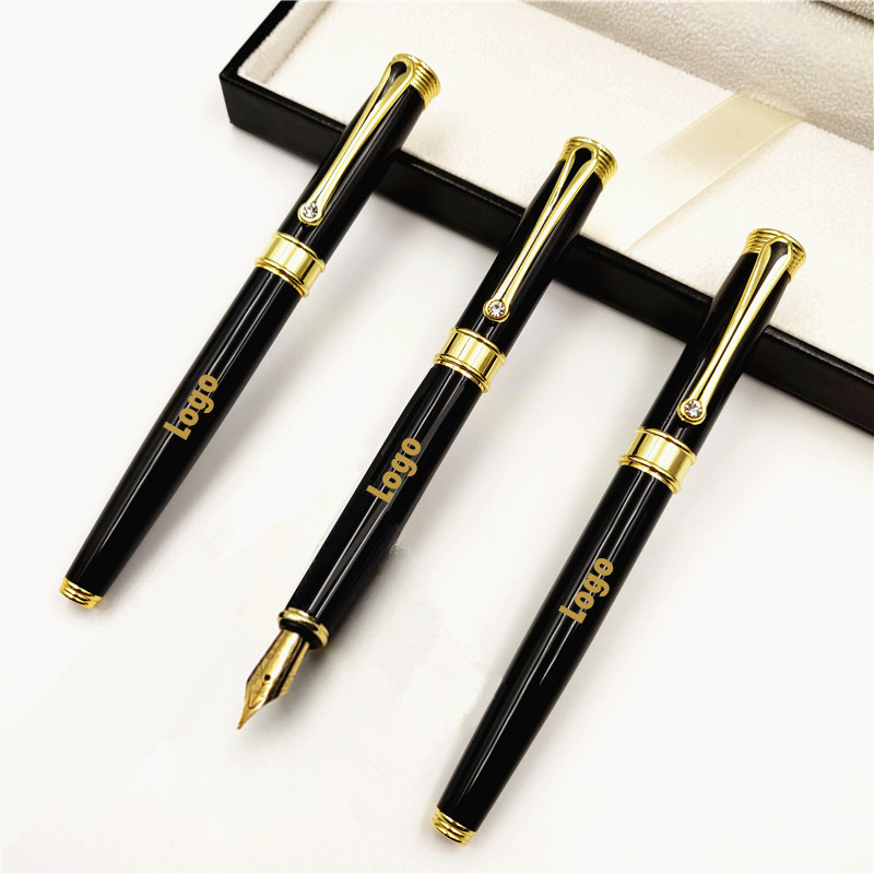 

Fountain Pen Custom Text Logo engraved Office school commemorate gift full metal pen Student writing Roller Pen stationer