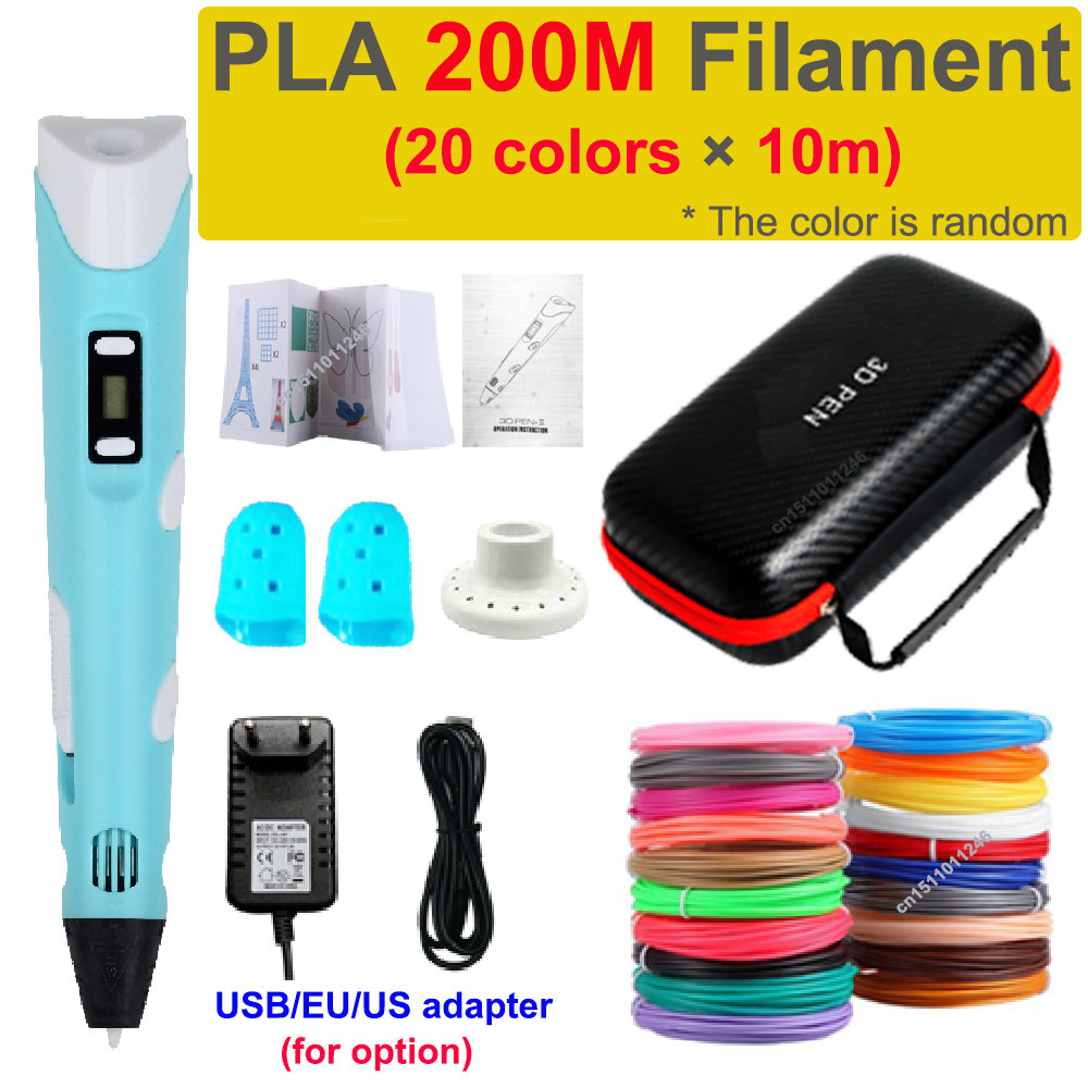 

3D Pen 3d Printing Pen Children DIY Drawing Pens PLA Filament Birthday Christmas Boys Girls Gift For Kids With Travel Case