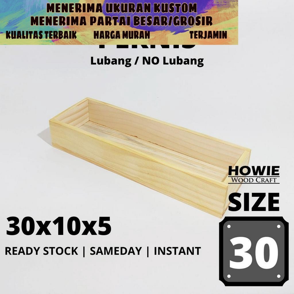 Kotak Kayu Box Storage Pot Kayu Size 30 Panjang