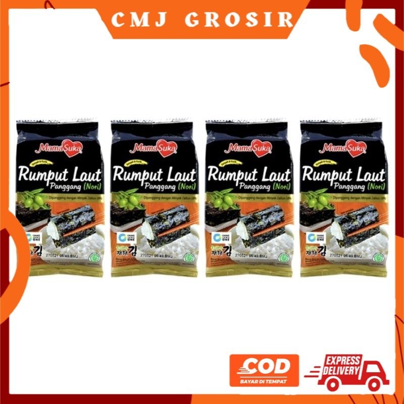 

mama suka rumput laut panggang nori minyak zaitun 1pcs | rumput laut panggang ( nori ) pedas / yogyakarta