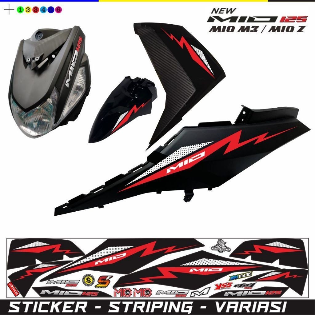 STIKER VARIASI STRIPING MOTOR MIO M3 / STIKER MIO Z 125 VARIASI LIS STIKER STRIPING MIO M3 125 STIKE