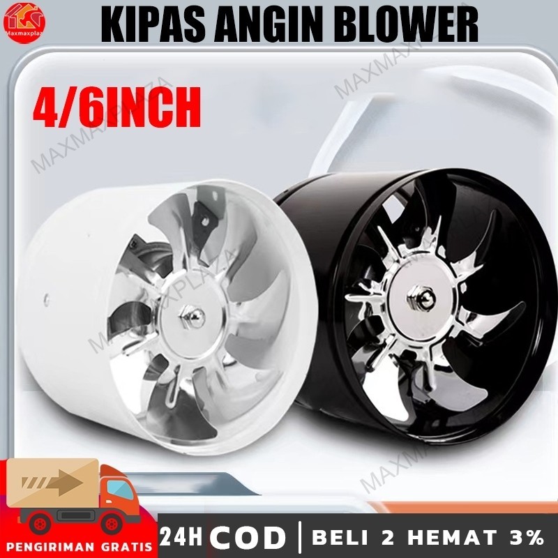 Blower Exhaust/Kipas angin blower 4Inch Inline Duct Exhaust Fan Blower Booster Metal Blade Metal Inl
