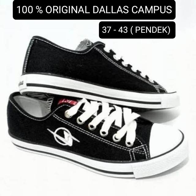 Sepatu Sekolah DALLAS CAMPUS HITAM - PUTIH 100% ORIGINAL ( PENDEK ) - 37