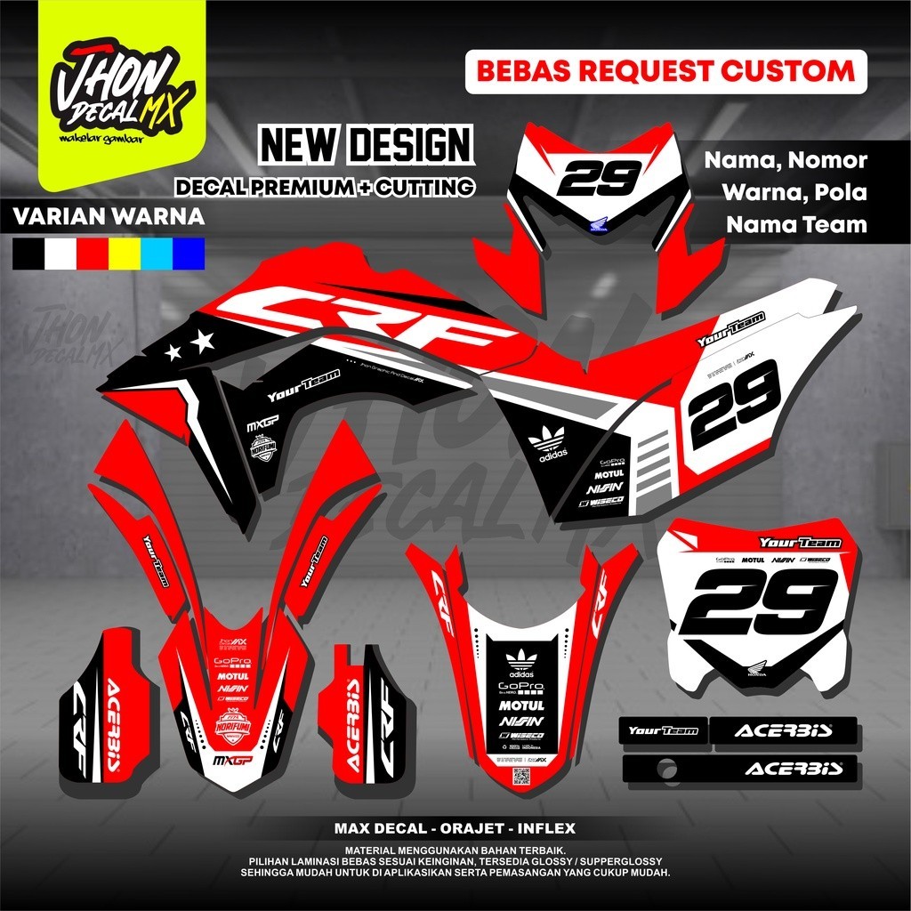 Decal CRF 150 L Full Body - Decal CRF Merah - Decal CRF HItam - Sticker CRF Full Body by JhonDecal D
