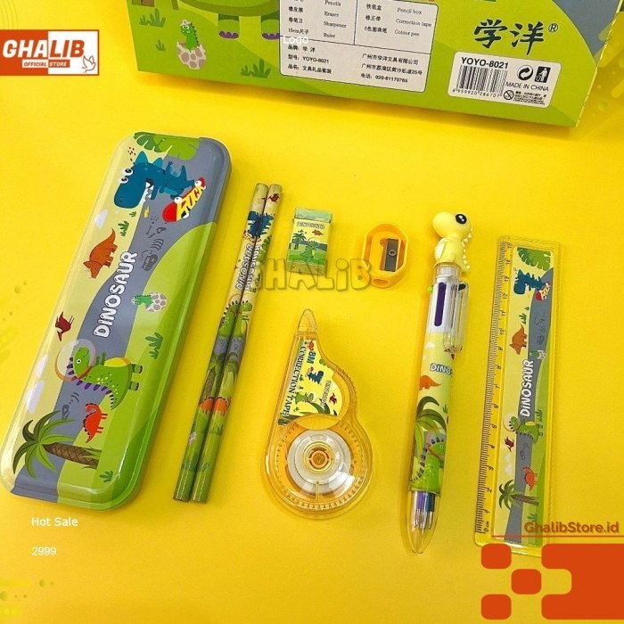 

STUDY SET STATIONERY PENSIL SET PAKET ALAT TULIS SEKOLAH KOTAK PENSIL ANAK 8IN1 KODE 8021 - CEWEK 8IN1
