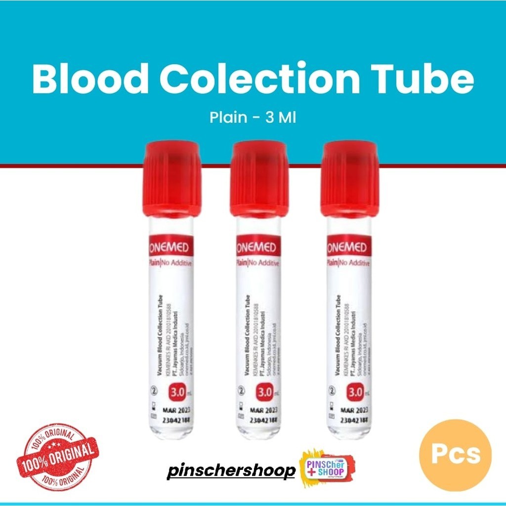 Tabung Darah Plain 3 Ml Tabung Vacutainer Blood Collection Tube / Satuan P10