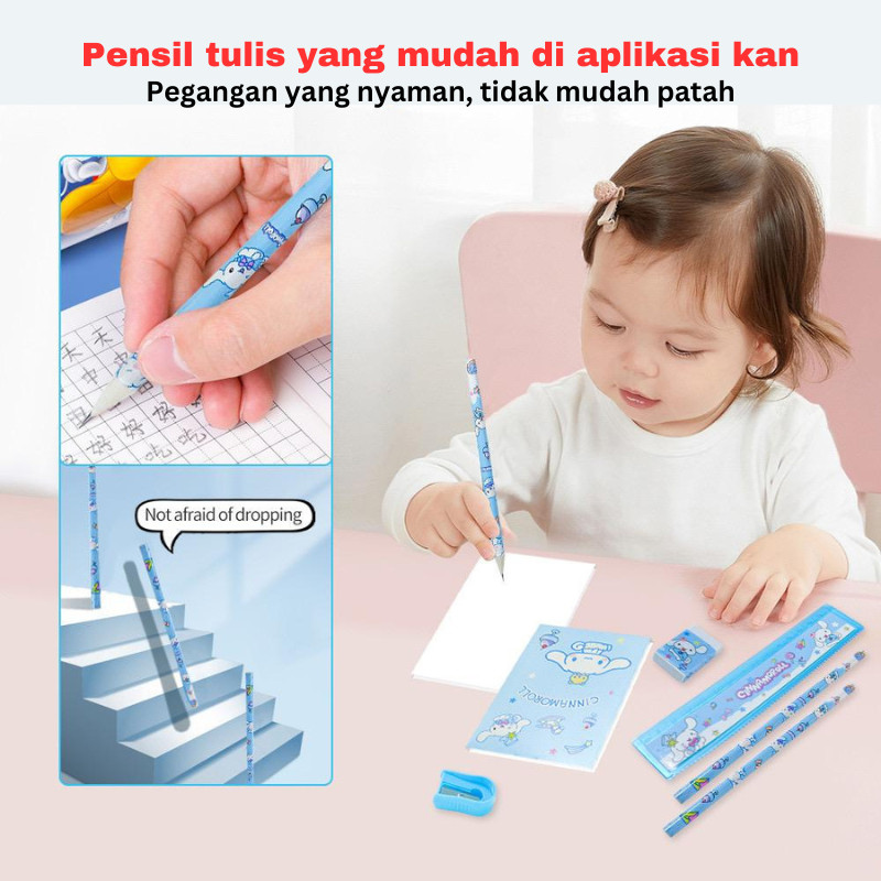 

Pensil Anak Set 7 in 1 Stationery Untuk Hadiah Anak Sekolah Sanrio / Pensil anak set 7 in 1 atk anak sekolah/ Alat tulis anak kado souvenir