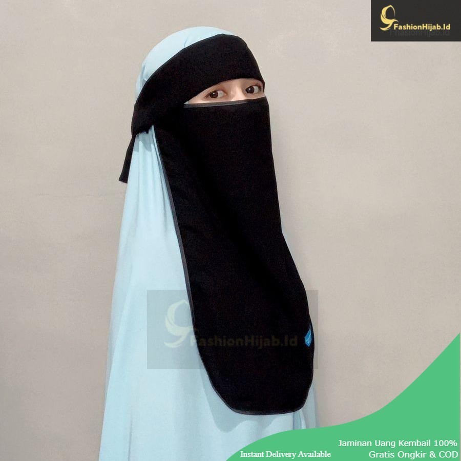 Niqab Bandana Bisban Jetblack Kain Nyaman Tebal Muslim
