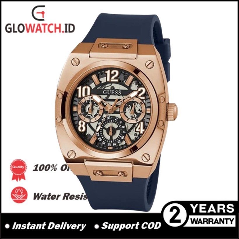 [Promo] Jam Tangan Pria Guess GW0569G3 Prodigy Dual Tone Sunray Dial Navy Silicone Strap Original (G