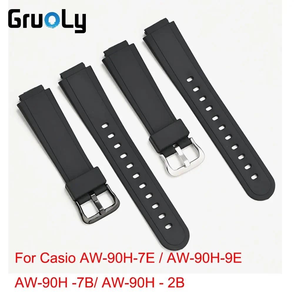 Resin Rubber Watchband Strap For Casio AW-90H-7E AW-90H-9E AW-90H -7B AW-90H-2B Replace Wrist Band B