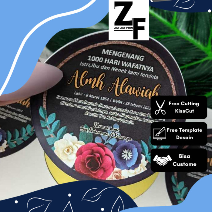 ZAF Stiker Tahlil Tahlinan Pengajian Sticker Mengenang Wafatnya 40 100 1000 Hari Untuk Kotak Nasi