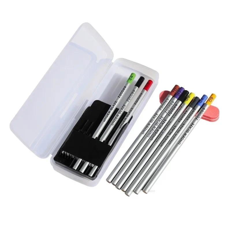 

Pottery Art Underglaze Color Outlining Pencil DIY Ceramic Hand Painted Glaze Chalk Pottery Painting Coloring Tools 10 Colors/Set