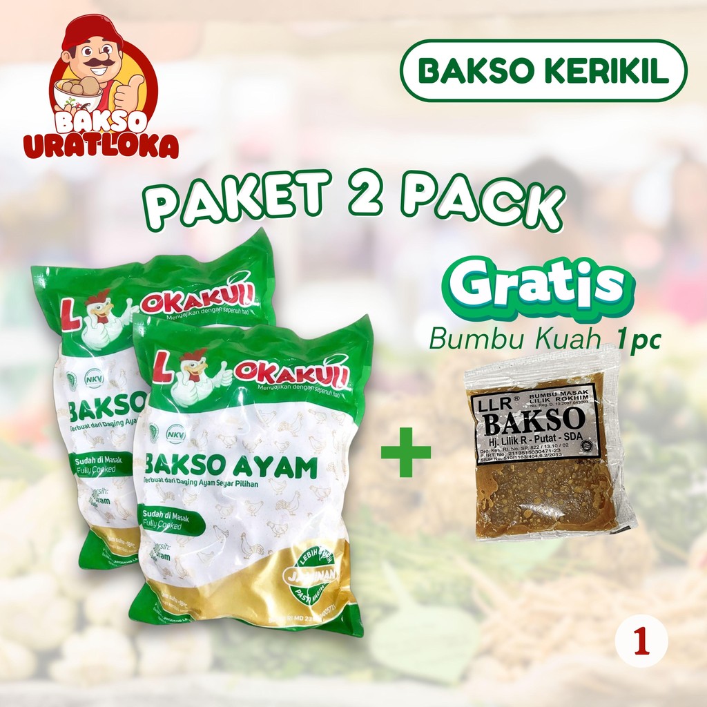 

PAKET x2 PACK Bakso Kerikil isi 100 Butir Berat 500gr Bakso Kerikil Ayam Ekonomis Gratis Bumbu Kuah Instan 1pc