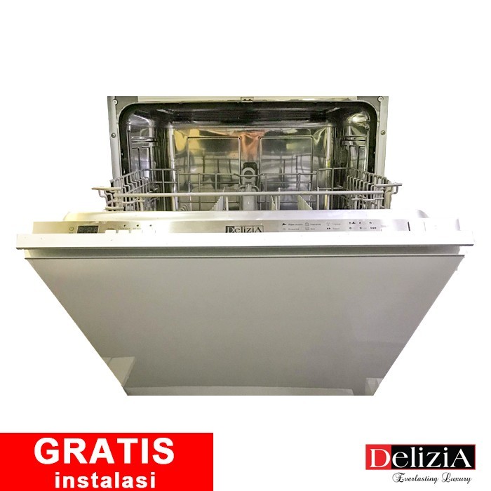Mesin Cuci Piring Delizia DDWG12-3X, Kapasitas 12 Tempat Setting, Stainless Steel, Free Standing