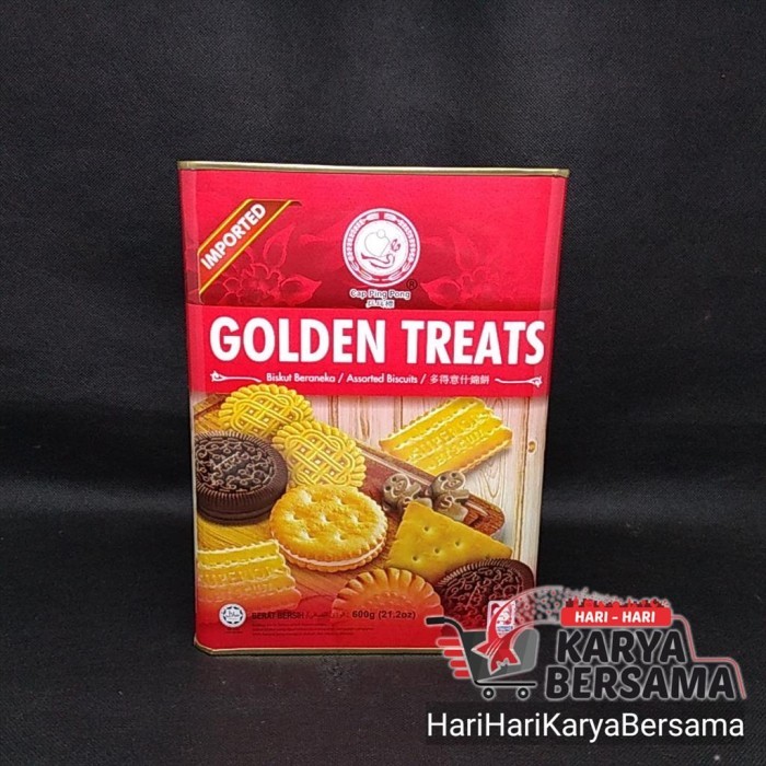 

MAKANAN RINGAN BISKUIT HUP SENG ASSORTED BISCUITS GOLDEN TREATS 600GR