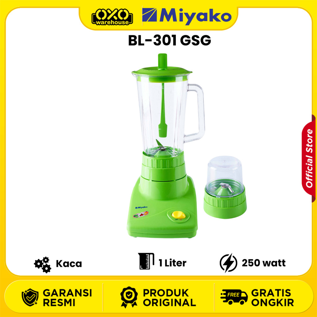 Miyako Blender BL-301 GSG 1 Liter Low Watt Garansi Resmi
