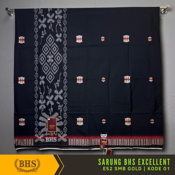 "R.V.Shop" - BEST SELLER Sarung BHS Excellent E52 SMB Gold Motif Songket Maroko yang Khas. Kain Saru