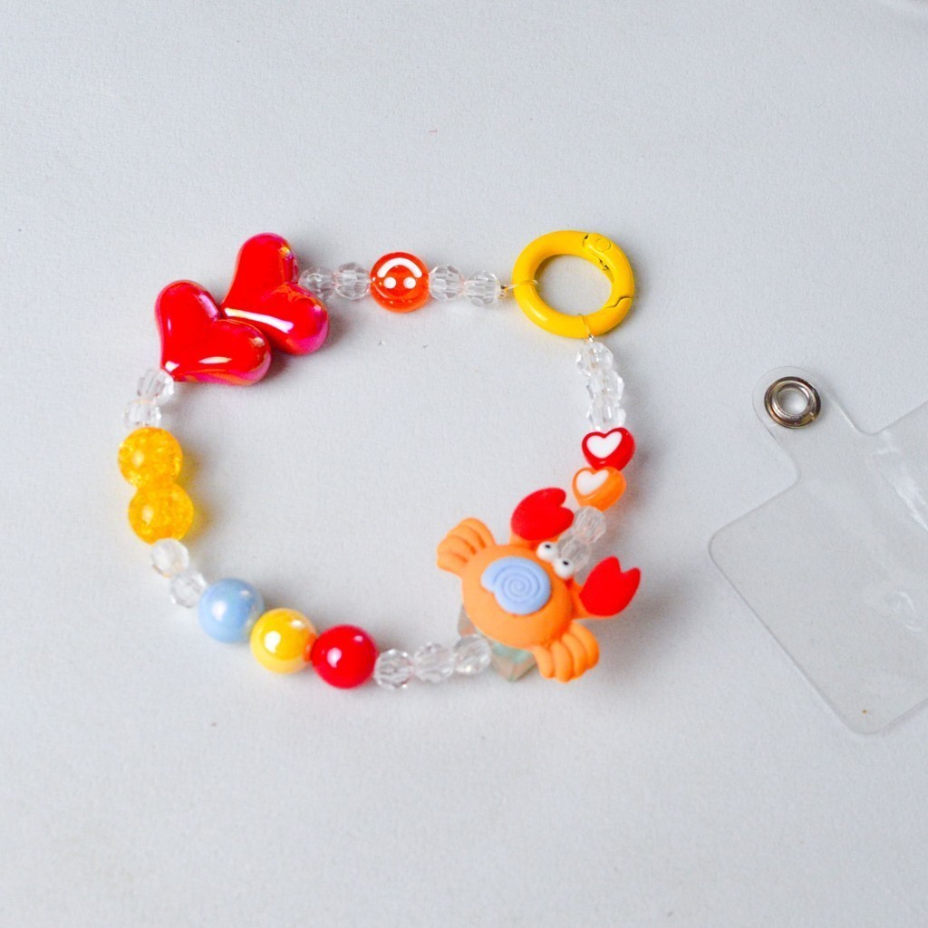 Beads Strap Gantungan Handphone Crab. Gantungan HP bracelet gelang / Lanyard HP estetik / Phone Stra